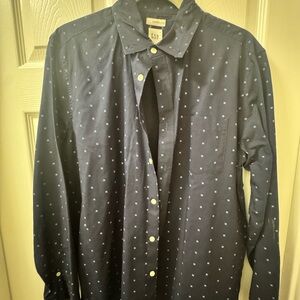GAP Men's Dark Blue Patterned Button-Down Shirt